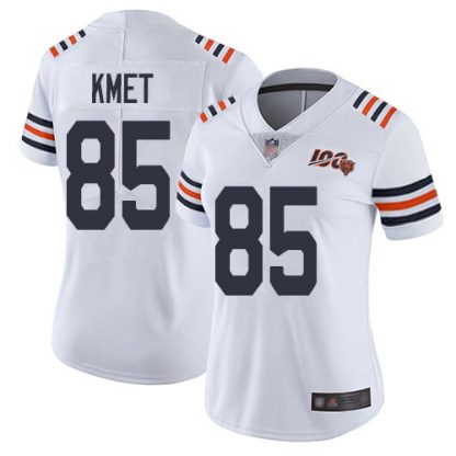 Nike Chicago Bears #85 Cole Kmet White Alternate Women's Stitched NFL Vapor Untouchable Limited 100th Season Jersey