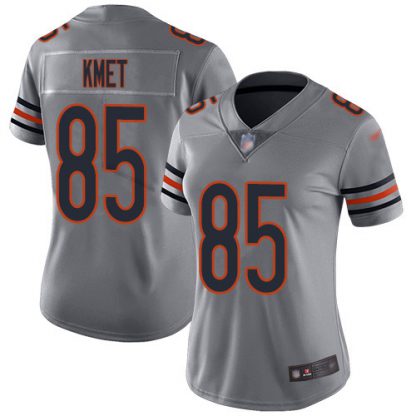 Nike Chicago Bears #85 Cole Kmet Silver Women's Stitched NFL Limited Inverted Legend Jersey