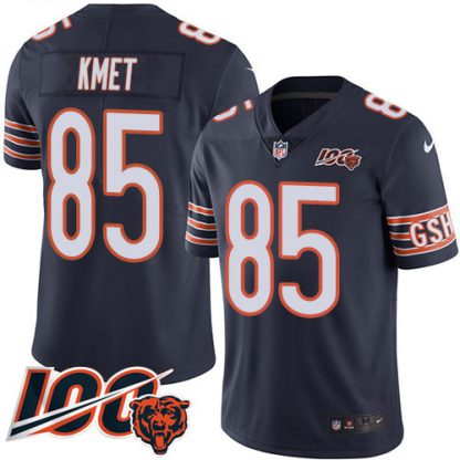 Nike Chicago Bears #85 Cole Kmet Navy Blue Team Color Youth Stitched NFL 100th Season Vapor Untouchable Limited Jersey