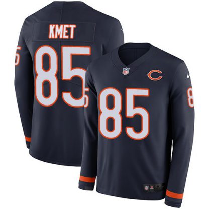 Nike Chicago Bears #85 Cole Kmet Navy Blue Team Color Men's Stitched NFL Limited Therma Long Sleeve Jersey
