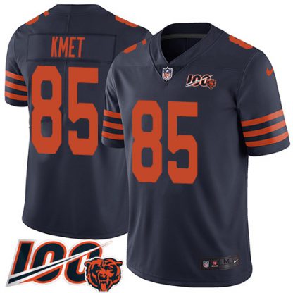 Nike Chicago Bears #85 Cole Kmet Navy Blue Alternate Men's Stitched NFL 100th Season Vapor Untouchable Limited Jersey