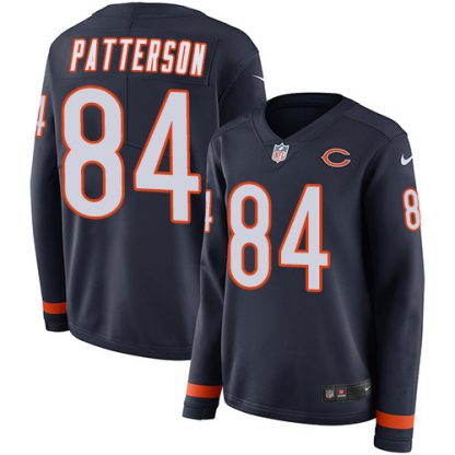 Nike Chicago Bears #84 Cordarrelle Patterson Navy Blue Team Color Women's Stitched NFL Limited Therma Long Sleeve Jersey