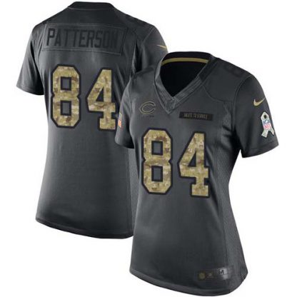 Nike Chicago Bears #84 Cordarrelle Patterson Black Women's Stitched NFL Limited 2016 Salute to Service Jersey