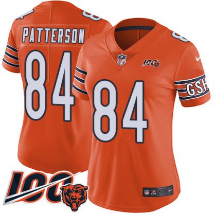 Nike Chicago Bears #84 Cordarrelle Patterson Orange Women's Stitched NFL Limited Rush 100th Season Jersey
