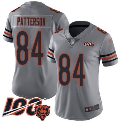 Nike Chicago Bears #84 Cordarrelle Patterson Silver Women's Stitched NFL Limited Inverted Legend 100th Season Jersey