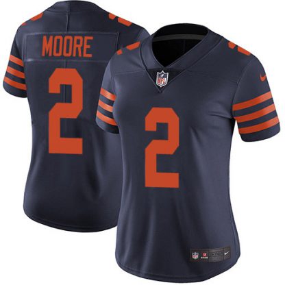 Nike Chicago Bears #2 D.J. Moore Navy Blue Alternate Women's Stitched NFL Vapor Untouchable Limited Jersey