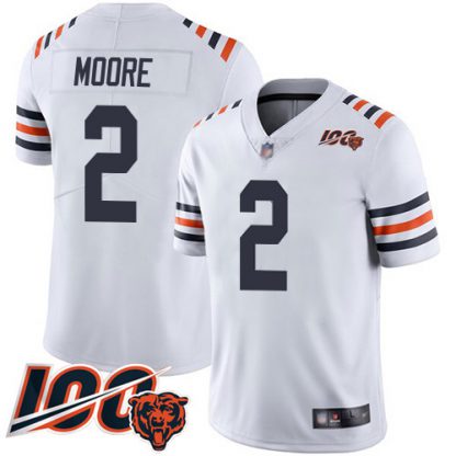 Nike Chicago Bears #2 D.J. Moore White Youth Stitched NFL 100th Season Vapor Limited Jersey