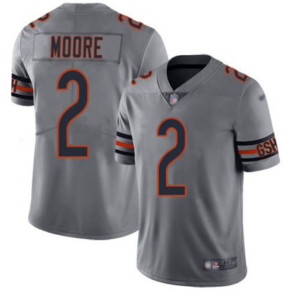 Nike Chicago Bears #2 D.J. Moore Silver Men's Stitched NFL Limited Inverted Legend Jersey