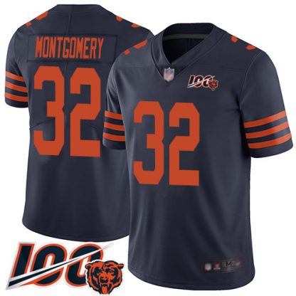 Nike Chicago Bears #32 David Montgomery Navy Blue Alternate Youth Stitched NFL 100th Season Vapor Limited Jersey