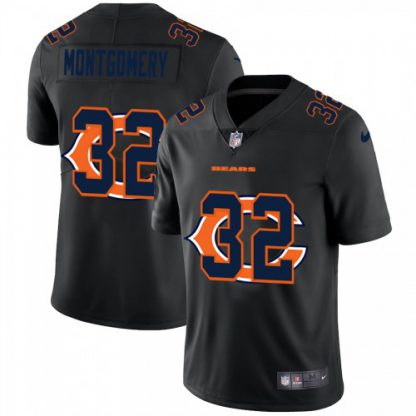 Chicago Chicago Bears #32 David Montgomery Men's Nike Team Logo Dual Overlap Limited NFL Jersey Black