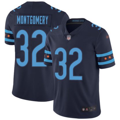 Nike Chicago Bears #32 David Montgomery Navy Blue Team Color Men's Stitched NFL Limited City Edition Jersey