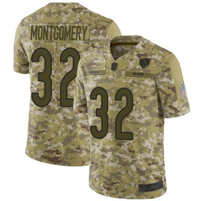 Nike Chicago Bears #32 David Montgomery Camo Men's Stitched NFL Limited 2018 Salute To Service Jersey