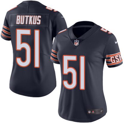 Nike Chicago Bears #51 Dick Butkus Navy Blue Team Color Women's Stitched NFL Vapor Untouchable Limited Jersey