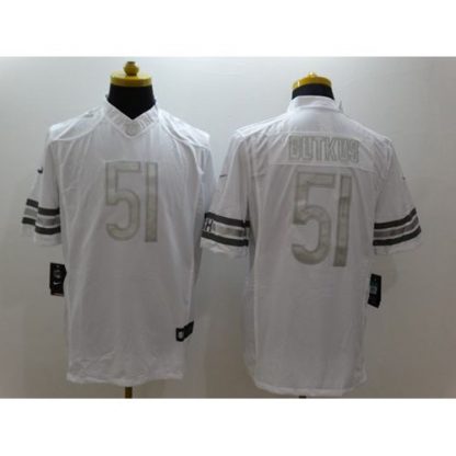 Nike Chicago Bears #51 Dick Butkus White Men's Stitched NFL Limited Platinum Jersey