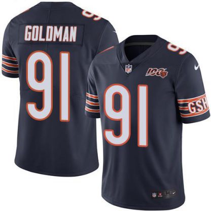 Nike Chicago Bears #91 Eddie Goldman Navy Blue Team Color Men's 100th Season Stitched NFL Vapor Untouchable Limited Jersey