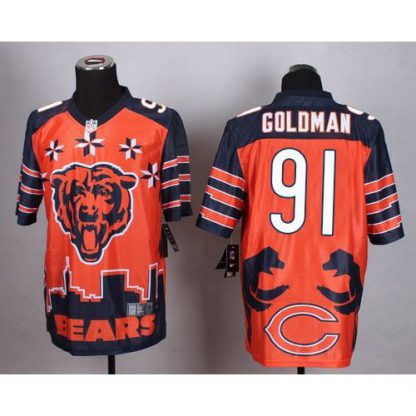 Nike Chicago Bears #91 Eddie Goldman Orange Men's Stitched NFL Elite Noble Fashion Jersey