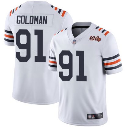 Nike Chicago Bears #91 Eddie Goldman White Alternate Men's Stitched NFL Vapor Untouchable Limited 100th Season Jersey