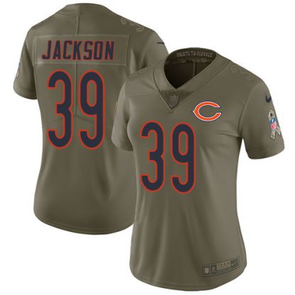 Nike Chicago Bears #39 Eddie Jackson Olive Women's Stitched NFL Limited 2017 Salute to Service Jersey