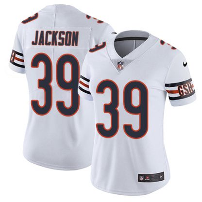 Nike Chicago Bears #39 Eddie Jackson White Women's Stitched NFL Vapor Untouchable Limited Jersey