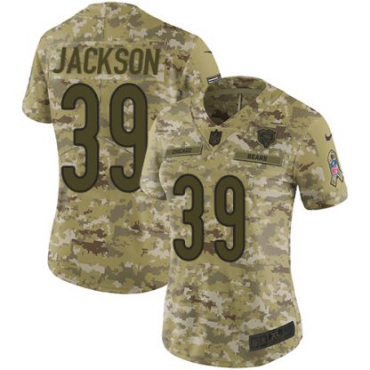 Nike Chicago Bears #39 Eddie Jackson Camo Women's Stitched NFL Limited 2018 Salute to Service Jersey