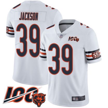 Nike Chicago Bears #39 Eddie Jackson White Youth Stitched NFL 100th Season Vapor Limited Jersey