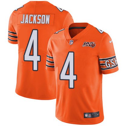 Nike Chicago Bears #4 Eddie Jackson Orange Youth Stitched NFL Limited Rush 100th Season Jersey