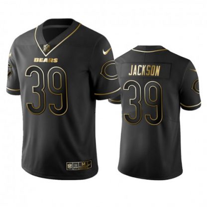 Nike Chicago Bears #39 Eddie Jackson Black Golden Limited Edition Stitched NFL Jersey