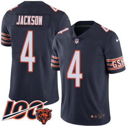 Nike Chicago Bears #4 Eddie Jackson Navy Blue Team Color Men's Stitched NFL 100th Season Vapor Limited Jersey