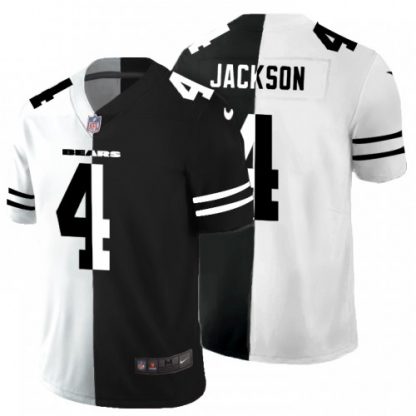Chicago Chicago Bears #4 Eddie Jackson Men's Black V White Peace Split Nike Vapor Untouchable Limited NFL Jersey