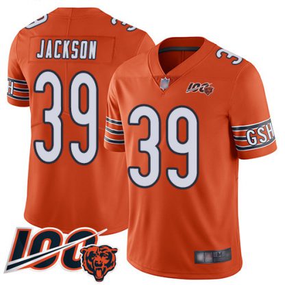Nike Chicago Bears #39 Eddie Jackson Orange Men's Stitched NFL Limited Rush 100th Season Jersey