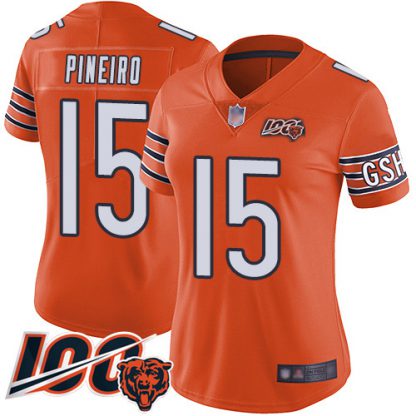 Nike Chicago Bears #15 Eddy Pineiro Orange Women's Stitched NFL Limited Rush 100th Season Jersey