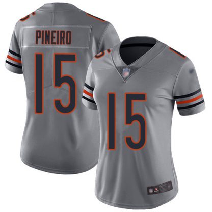 Nike Chicago Bears #15 Eddy Pineiro Silver Women's Stitched NFL Limited Inverted Legend Jersey