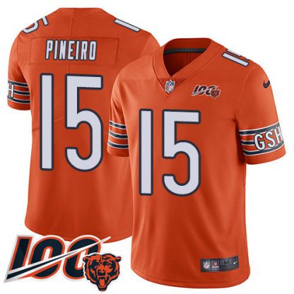 Nike Chicago Bears #15 Eddy Pineiro Orange Youth 100th Season Stitched NFL Limited Rush Jersey