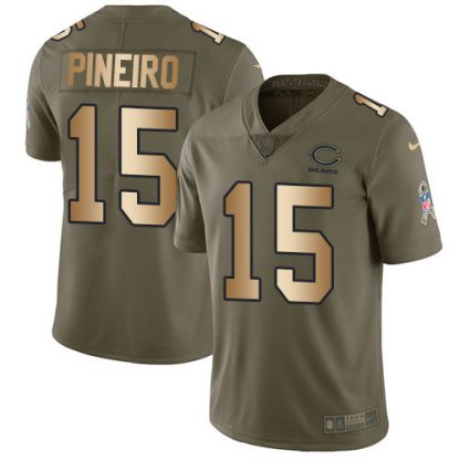 Nike Chicago Bears #15 Eddy Pineiro Olive/Gold Youth Stitched NFL Limited 2017 Salute To Service Jersey
