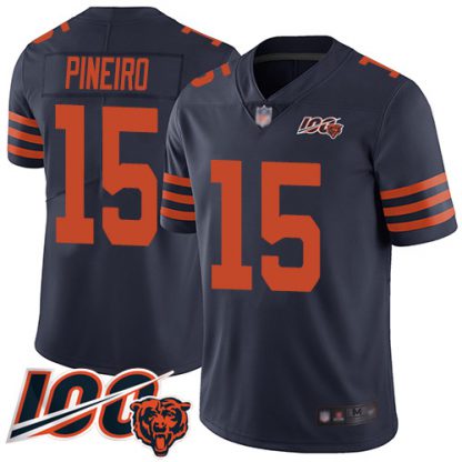 Nike Chicago Bears #15 Eddy Pineiro Navy Blue Alternate Youth Stitched NFL 100th Season Vapor Limited Jersey