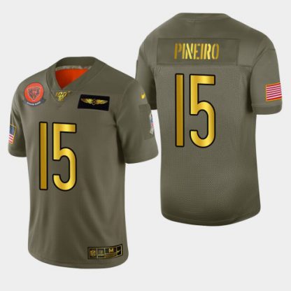 Chicago Chicago Bears #15 Eddy Pineiro Men's Nike Olive Gold 2019 Salute to Service Limited NFL 100 Jersey