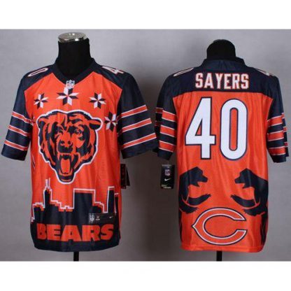 Nike Chicago Bears #40 Gale Sayers Orange Men's Stitched NFL Elite Noble Fashion Jersey