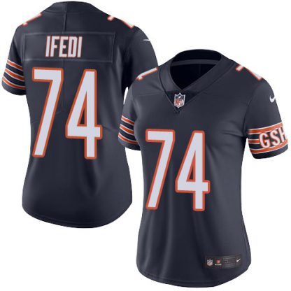 Nike Chicago Bears #74 Germain Ifedi Navy Blue Team Color Women's Stitched NFL Vapor Untouchable Limited Jersey