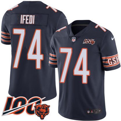 Nike Chicago Bears #74 Germain Ifedi Navy Blue Team Color Youth Stitched NFL 100th Season Vapor Untouchable Limited Jersey