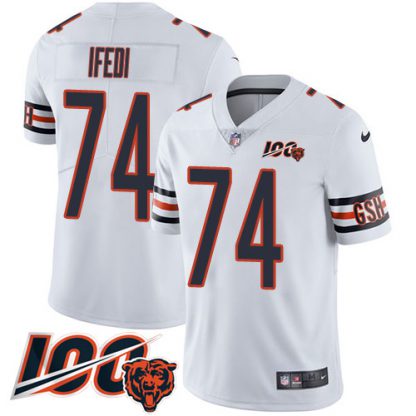Nike Chicago Bears #74 Germain Ifedi White Men's Stitched NFL 100th Season Vapor Untouchable Limited Jersey
