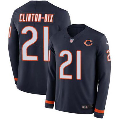 Men's Chicago Bears #21 Ha Ha Clinton-Dix Navy Blue Team Color Men's Stitched NFL Limited Therma Long Sleeve Jersey