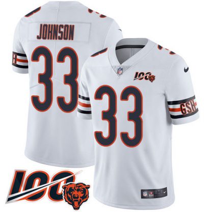 Nike Chicago Bears #33 Jaylon Johnson White Youth Stitched NFL 100th Season Vapor Untouchable Limited Jersey