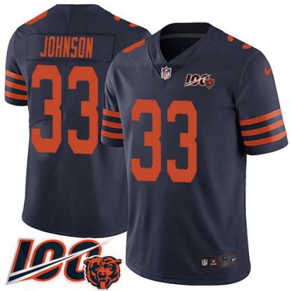Nike Chicago Bears #33 Jaylon Johnson Navy Blue Alternate Youth Stitched NFL 100th Season Vapor Untouchable Limited Jersey