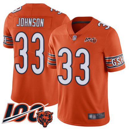 Nike Chicago Bears #33 Jaylon Johnson Orange Men's Stitched NFL Limited Rush 100th Season Jersey
