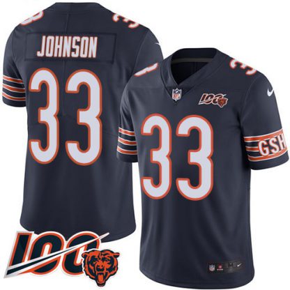Nike Chicago Bears #33 Jaylon Johnson Navy Blue Team Color Men's Stitched NFL 100th Season Vapor Untouchable Limited Jersey