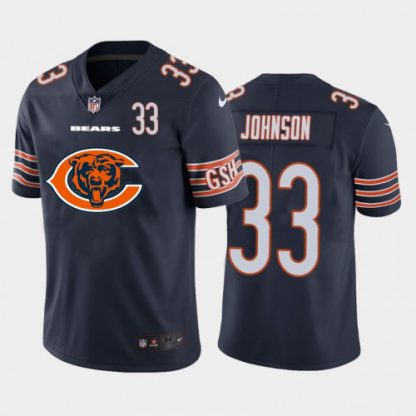Chicago Chicago Bears #33 Jaylon Johnson Navy Blue Men's Nike Big Team Logo Player Vapor Limited NFL Jersey