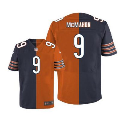 Nike Chicago Bears #9 Jim McMahon Navy Blue/Orange Men's Stitched NFL Elite Split Jersey