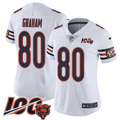 Nike Chicago Bears #80 Jimmy Graham White Women's Stitched NFL 100th Season Vapor Untouchable Limited Jersey
