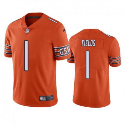 Nike Chicago Bears #1 Justin Fields Orange Youth Stitched NFL Limited Rush Jersey
