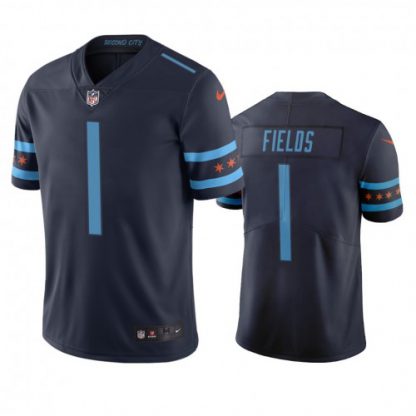 Nike Chicago Bears #1 Justin Fields Navy Blue Team Color Men's Stitched NFL Limited City Edition Jersey